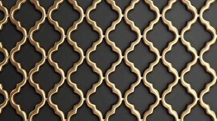 Fototapeta premium Elegant golden pattern design on dark background, perfect for decor