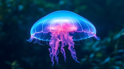 Glowing Jellyfish Hovering Above an Enchanted Forest