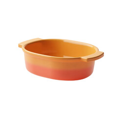 vibrant two-toned ceramic baking dish with a smooth glossy surface