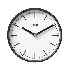 Modern wall clock design minimalist style home interior transparent background high-resolution image