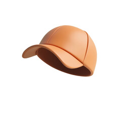 -colored baseball cap hovers gently against a beige background