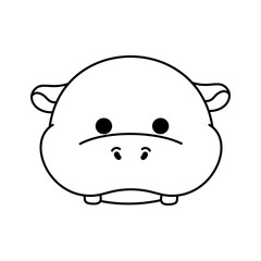 hippopotamus doodle outline