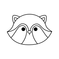 raccoon doodle outline