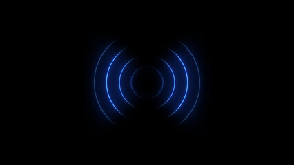 Abstract neon circle wave line illustration.