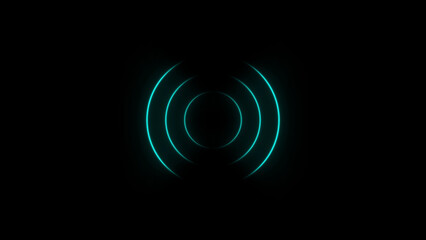 Abstract neon circle wave line illustration.