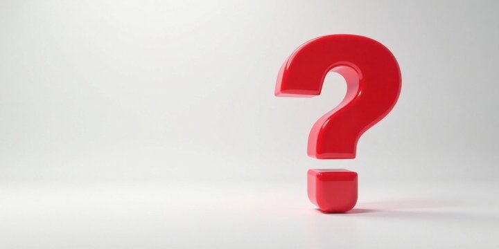 A Bold Red Question Mark Symbol on White Background Representing Inquiry and Uncertainty