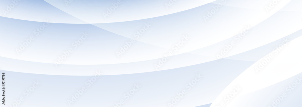 Poster White and soft blue modern abstract background with curves and wave shapes. Vector illustration wide banner