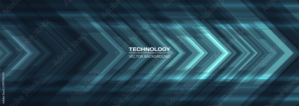 Poster abstract blue arrows futuristic technology background concept high-speed movement. dynamic motion bl