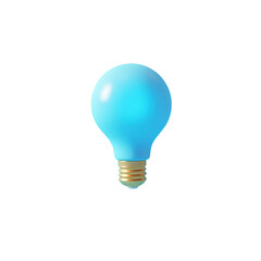 light blue lightbulb with a gold base against a light blue background