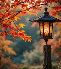 lantern in autumn