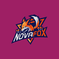 Fox moscot gaming logo design