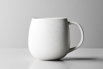 Obraz premium A simple product visualization of a ceramic coffee mug with soft reflections and clean matte textures, rendered against a neutral background