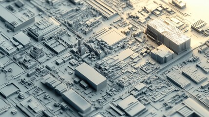 Abstract 3D Render of Circuit Board: A Technological Landscape