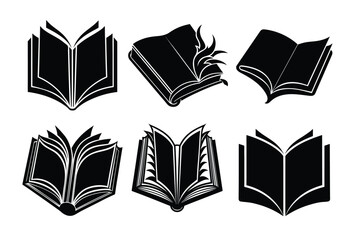 Set of book shillouette vector illustration