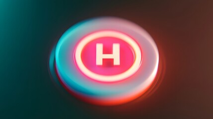 Obraz premium Vibrant Glowing Power Button Icon on Pastel Black Background in 3D