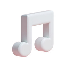 floating 3d white musical note on pink background