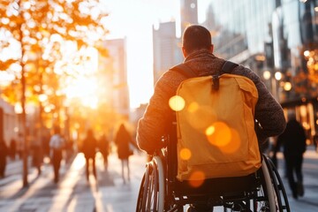 A voter in a wheelchair being assisted into a polling station, showcasing the inclusivity of the voting process