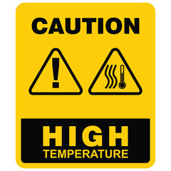 Obraz premium Caution, high temperature, sticker vector