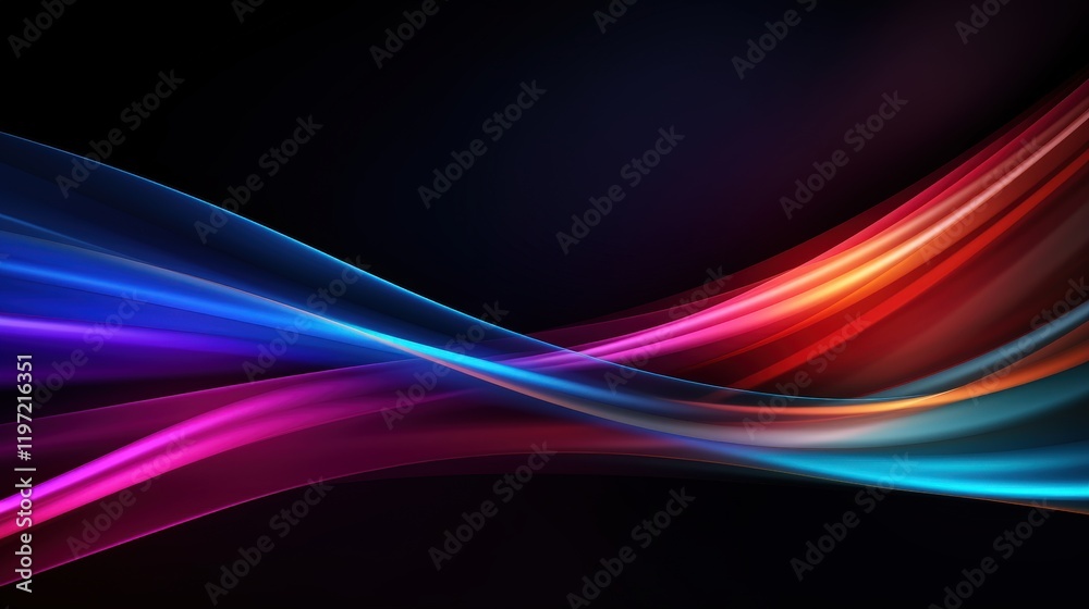 Poster vibrant colorful abstract light streaks in a dark background creating a dynamic and modern visual ex