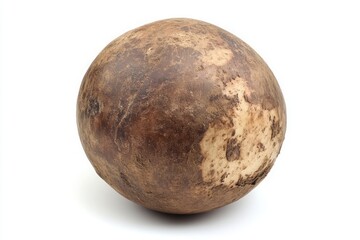 Fototapeta premium Rustic Organic Round Brown Vegetable Isolated on White Background