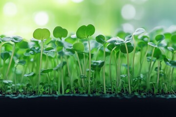 Freshly sprouted Irish plant seeds in a garden setting.