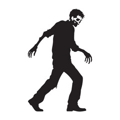 Zombie apocalypse walking silhouette vector illustration