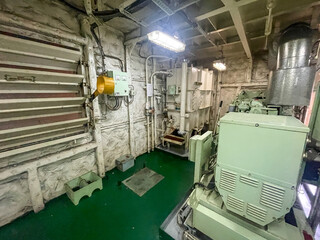 Compartment of emergency diesel generator on board of merchant cargo ship