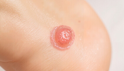 Fototapeta premium Clinical Skin Lesion in Pink-Red Tones for Medical Documentation