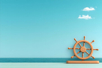 Summer Ocean 3D Wooden Ship Wheel