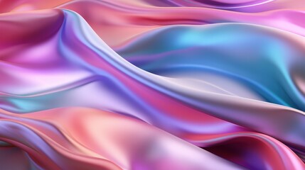 Iridescent Dreamscape in Abstract Silk Fabric with Flowing Textures and Soft Colors Creating a Serene Visual Experience