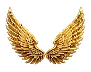 Fototapeta premium golden wings isolated on a white background