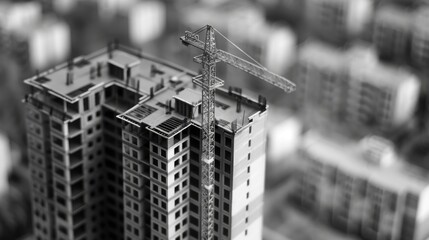 Large city buildings under construction, highlighting urban development and growth.