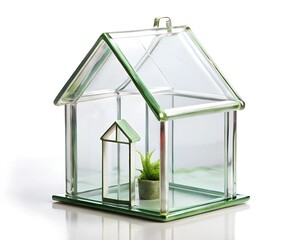 house made of glass isolated on a white background