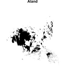 Aland blank outline map design