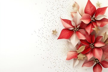 3D render abstract white background with redflower