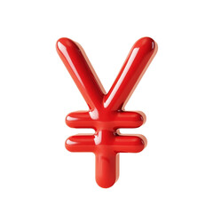 Fototapeta premium glossy red three-dimensional yen symbol