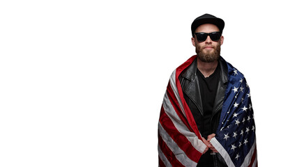 Hipster man portrait isolated