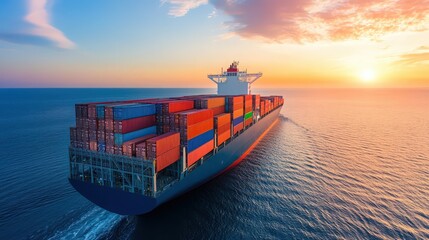 The ship is carrying a large number of containers