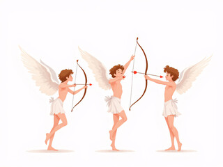 Obraz premium Cupid, Angel, Silhouette, Love, Romance, Arrow, Bow, Wings, Mythology, Valentine's Day, Heart, Cherub, Black, White, Shadow, Elegant, Simple, Minimalist, Symbolic, Pure, Innocent, Playful, Cute, Charm