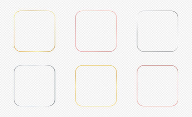 Set of six rounded square frames