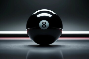 Black billiard ball with number eight