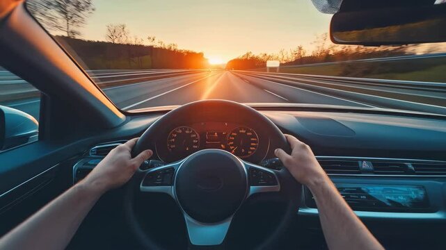 drivers point of view of driving car