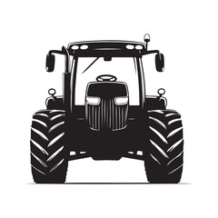 Farm Tractor front view silhouette vector illustration © Design Spread