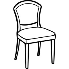 Dining chair line art vector illustration
