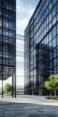 Obraz premium Modern Glass Office Buildings Cityscape Architectural Design