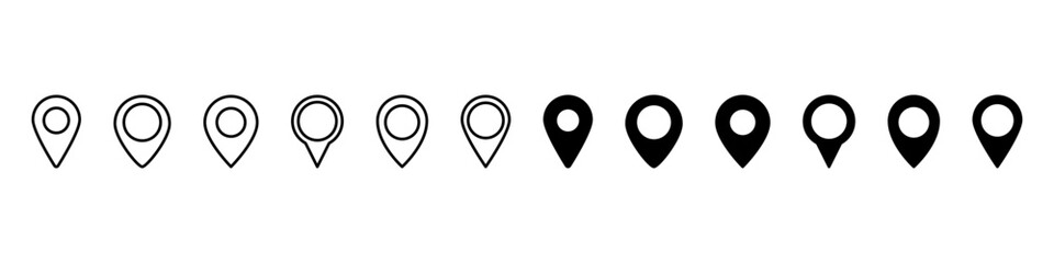 Location pin icons.Location pin icon collection.Vector illustration.