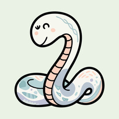 Adorable Cartoon Snake Illustration - Cute Vector Design