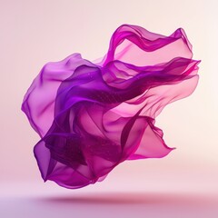 Beautiful Abstract Waves in Shades of Pink and Purple on Gradient Background