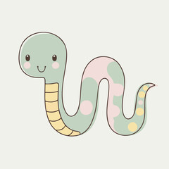 Adorable Cartoon Snake Illustration - Cute Vector Design