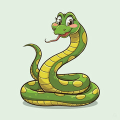 Adorable Cartoon Snake Illustration - Cute Vector Design